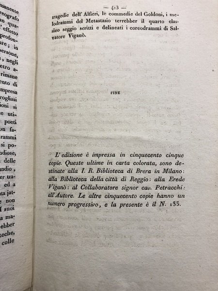 COMMENTARI DELLA VITA E DELLE OPERE COREODRAMMATICHE DI SALVATORE VIGANO' …