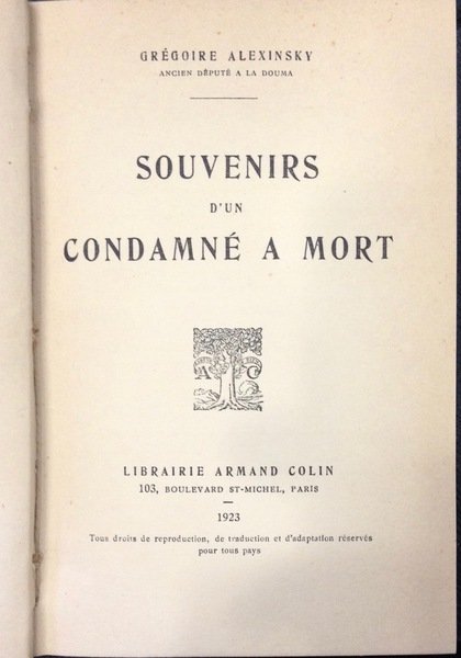 SOUVENIRS D'UN CONDAMNE' A MORT Un demi-si�cle de combats pour …