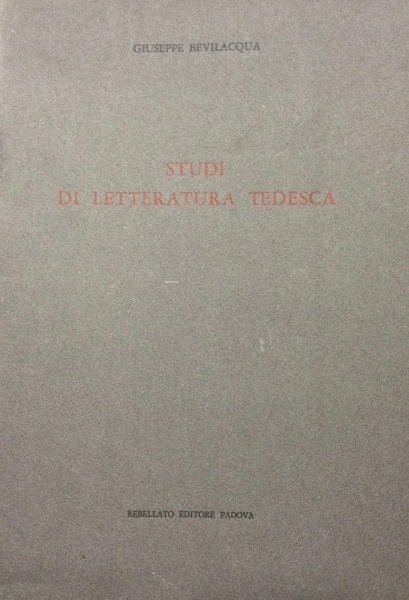 STUDI DI LETTERATURA TEDESCA