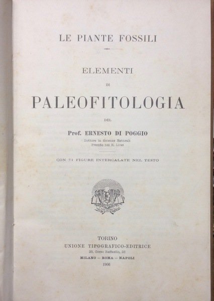 ELEMENTI DI PALEOFITOLOGIA
