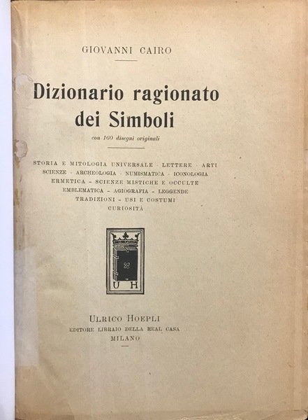 DIZIONARIO RAGIONATO DEI SIMBOLI
