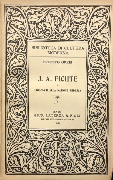 J.A.FICHTE E I DISCORSI ALLA NAZIONE TEDESCA