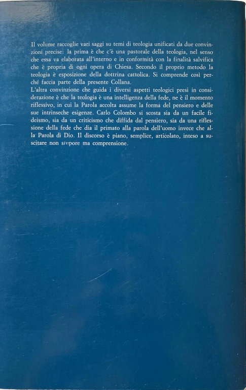 IL COMPITO DELLA TEOLOGIA. BREVE ESPOSIZIONE DELLA DOTTRINA CATTOLICA