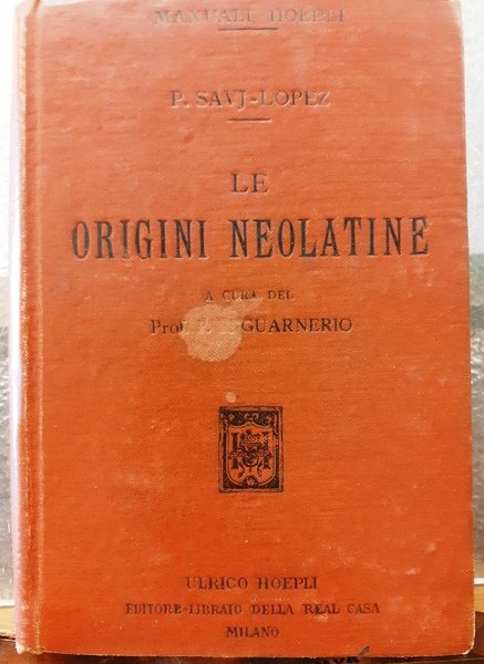 LE ORIGINI NEOLATINE.,