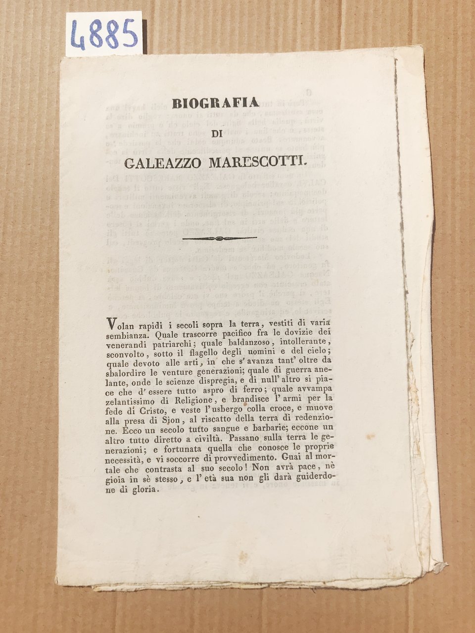 BIOGRAFIA DI GALEAZZO MARESCOTTI.