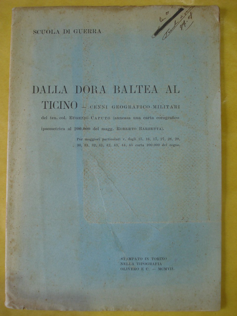 DALLA DORA BALTEA AL TICINO: CENNI GEOGRAFICO MILITARI.