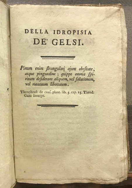 DELLA IDROPISIA DE' GELSI.