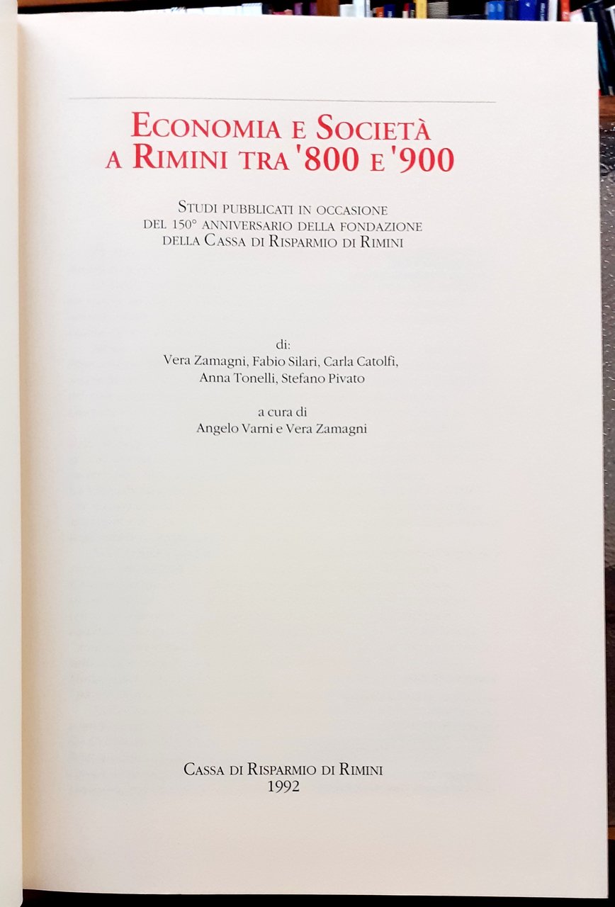 ECONOMIA E SOCIETA' A RIMINI TRA '800 E '900. Studi …