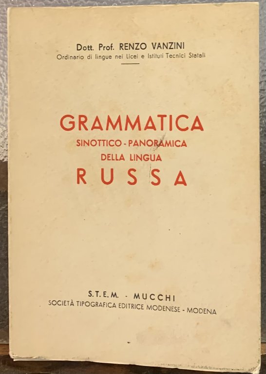 GRAMMATICA SINOTTICO-PANORAMICA DELLA LINGUA RUSSA.