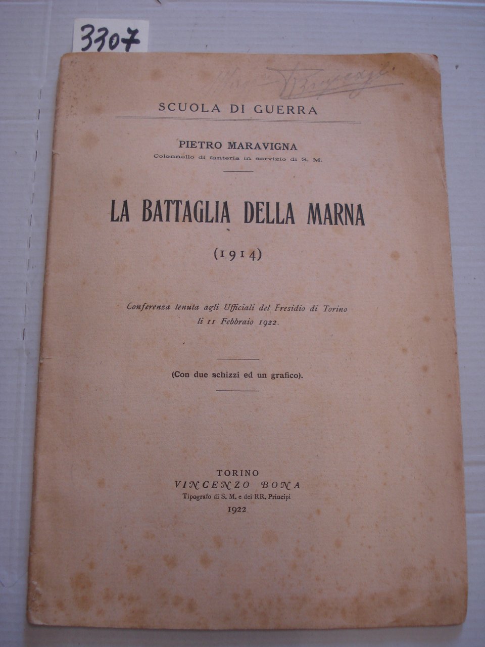 LA BATTAGLIA DELLA MARNA (1914). Conferenza tenuta agli Ufficiali del …