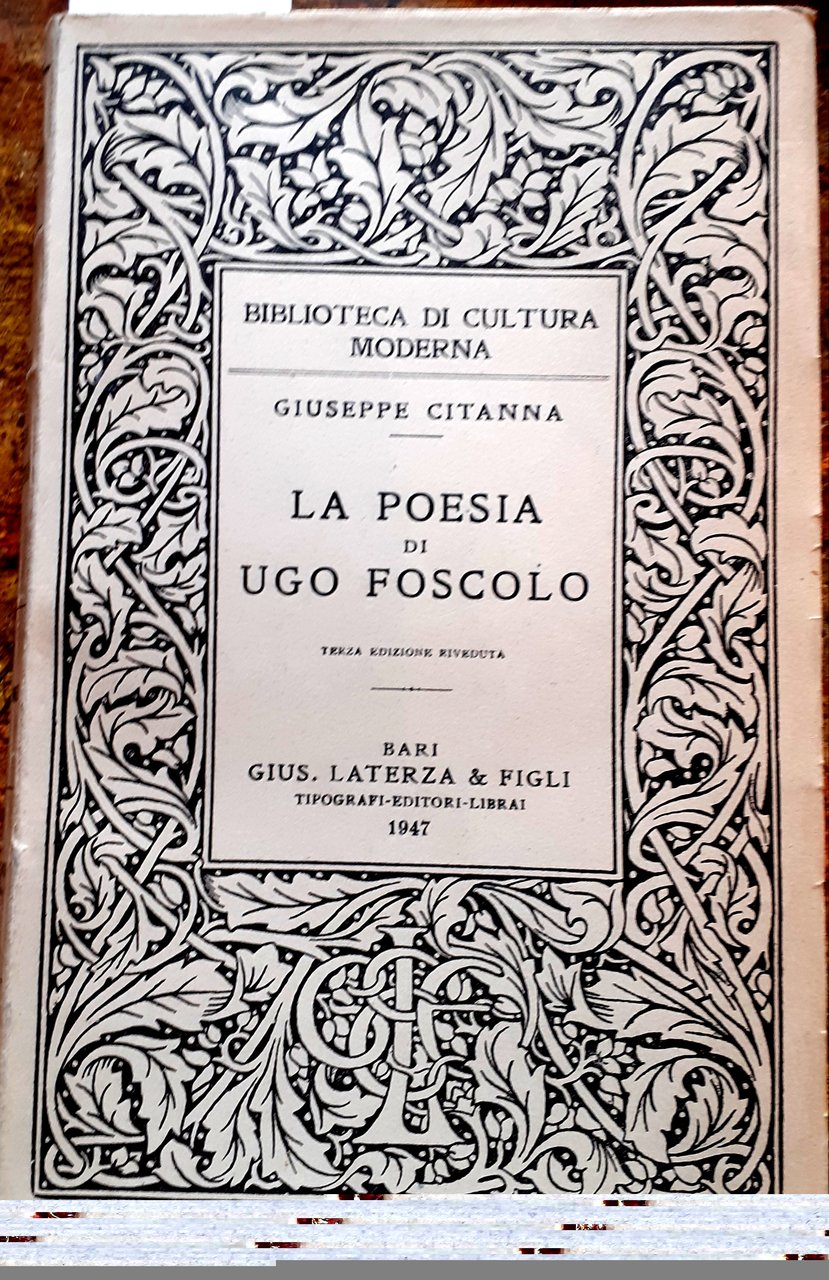 LA POESIA DI UGO FOSCOLO.