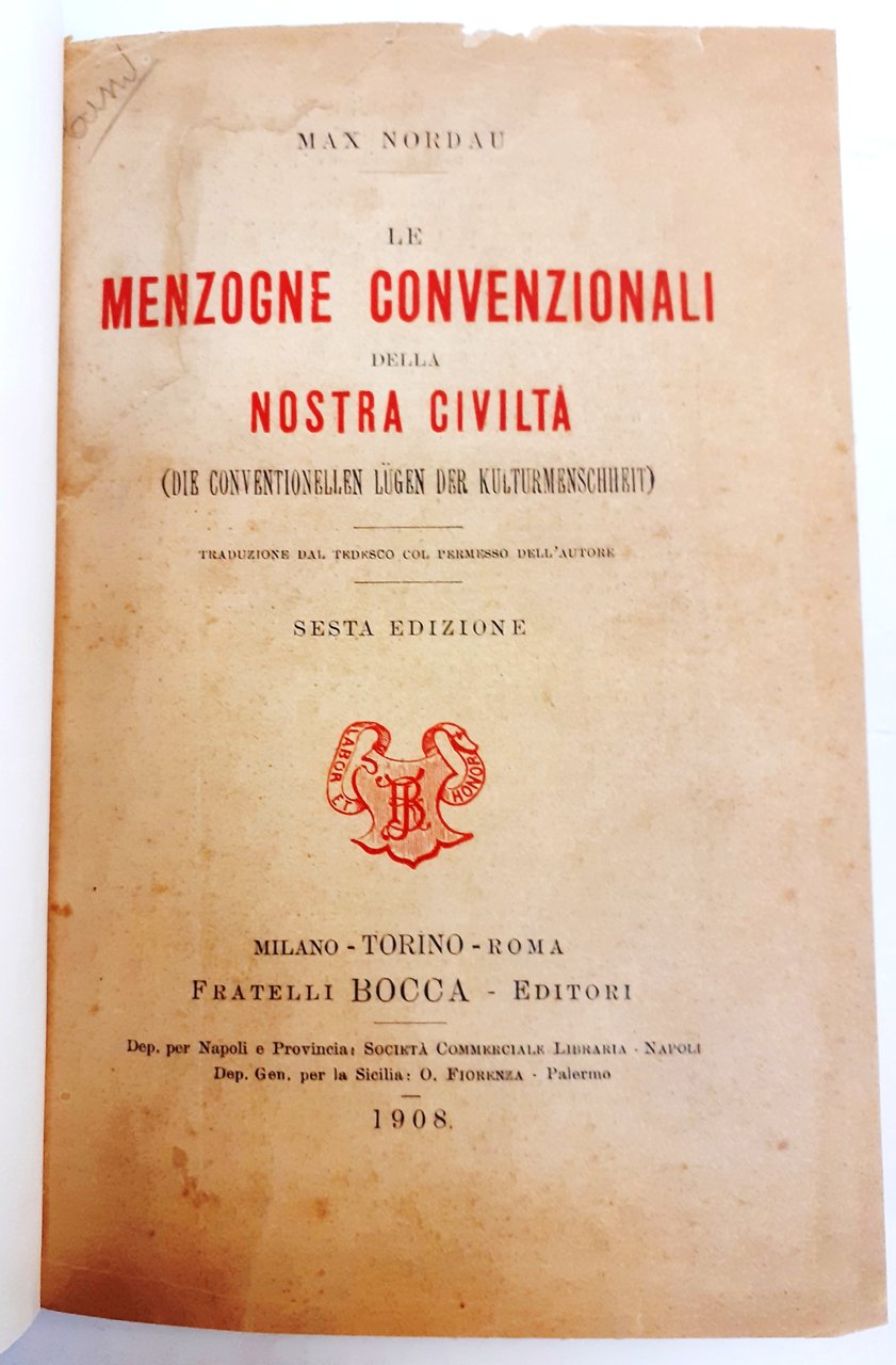LE MENZOGNE CONVENZIONALI DELLA NOSTRA CIVILTA' (DIE CONVENTIONELLEN LUGEN DER … | Immagine principale