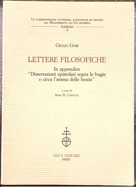 LETTERE FILOSOFICHE. IN APPENDICE "DISSERTAZIONI EPISTOLARI SOPRA LE BUGIE E …