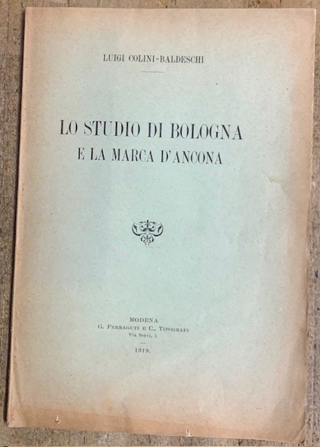 LO STUDIO DI BOLOGNA E LA MARCA D'ANCONA.
