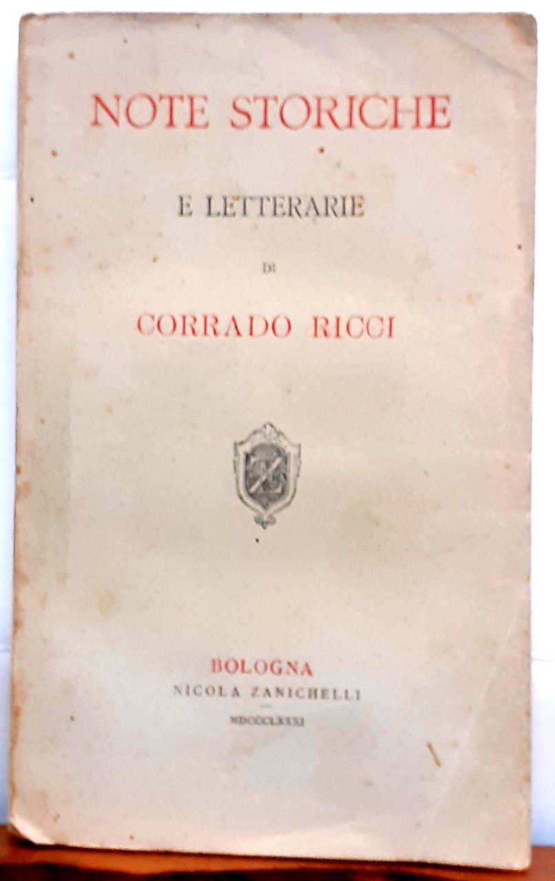 NOTE STORICHE E LETTERARIE.