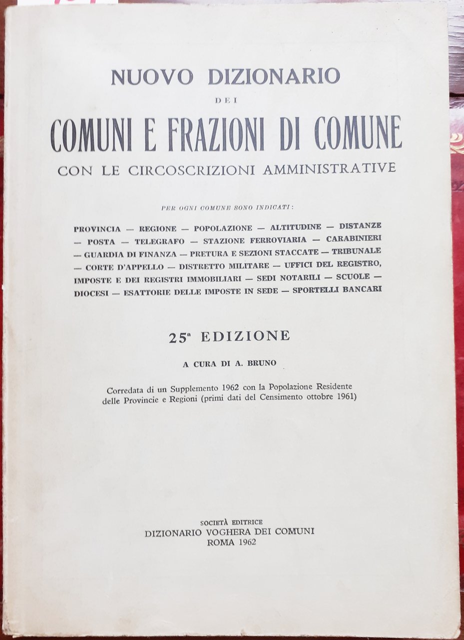 NUOVO DIZIONARIO DEI COMUNI E FRAZIONI DI COMUNE CON LE …