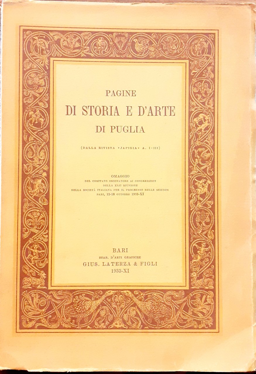 PAGINE DI STORIA E D'ARTE DI PUGLIA.