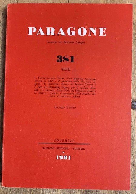 PARAGONE. RIVISTA MENSILE DI ARTE FIGURATIVA E LETTERARIA FONDATA DA …