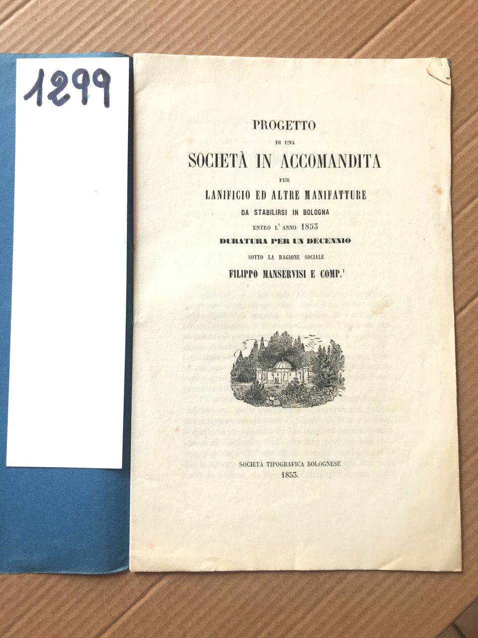 PROGETTO PER UNA SOCIETA' IN ACCOMANDITA PER LANIFICIO ED ALTRE …