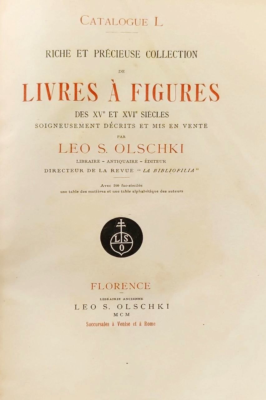 RICHE ET PRECIEUSE COLLECTION DE LIVRES A' FIGURES DES XV° …