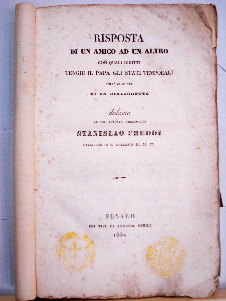 RISPOSTA DI UN AMICO AD UN ALTRO CON QUALI DIRITTI …