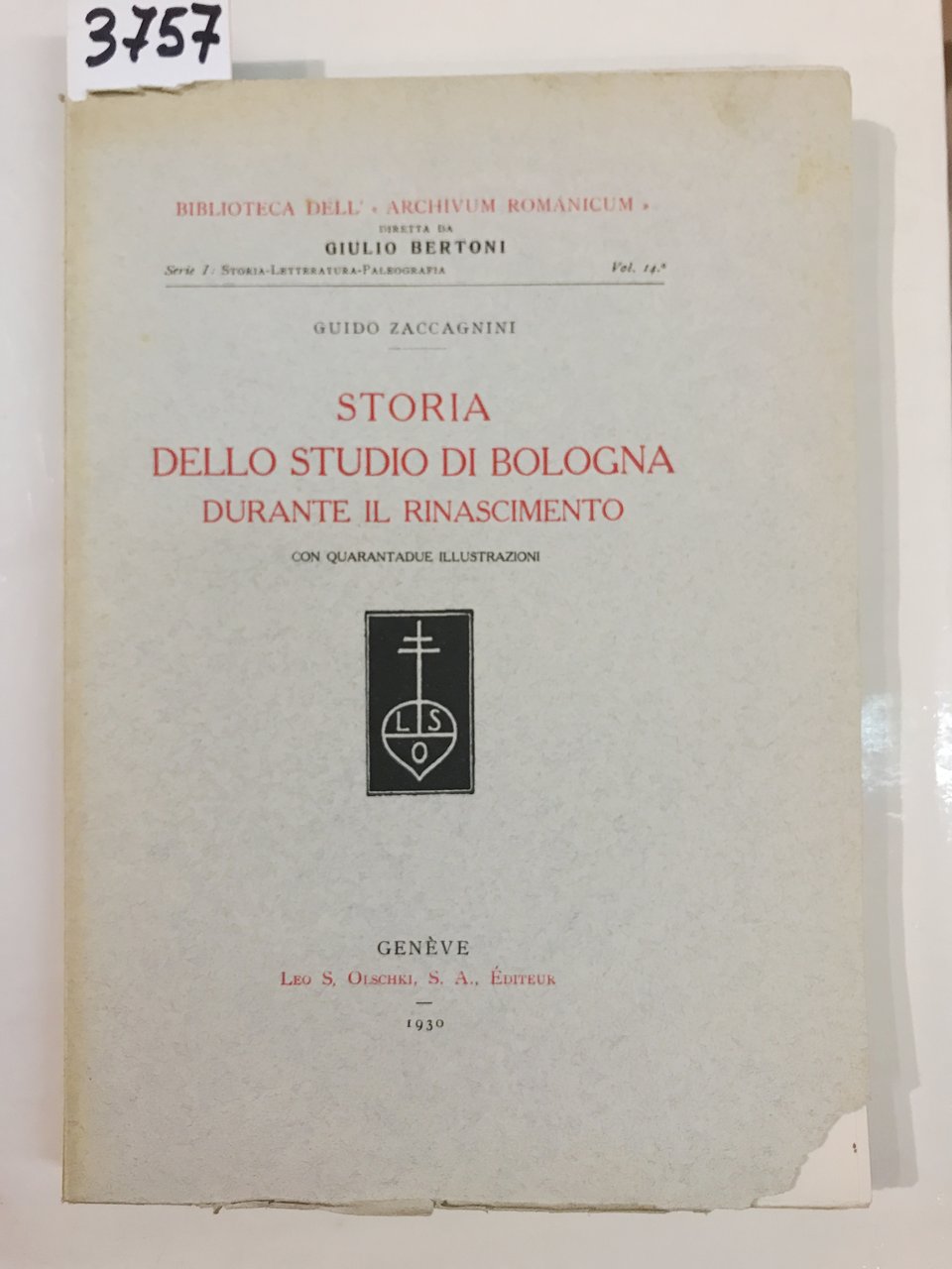 STORIA DELLO STUDIO DI BOLOGNA DURANTE IL RINASCIMENTO.