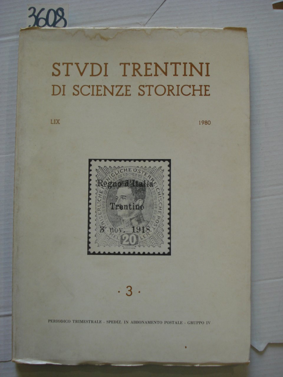 STUDI TRENTINI DI SCIENZE STORICHE, LIX-1980, N° 3.,