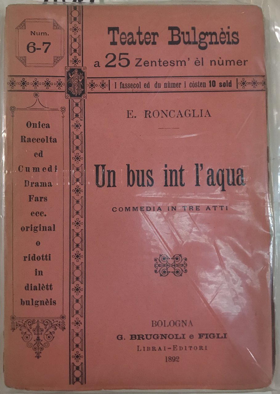 UN BUS INT L'AQUA. Commedia in 3 atti.