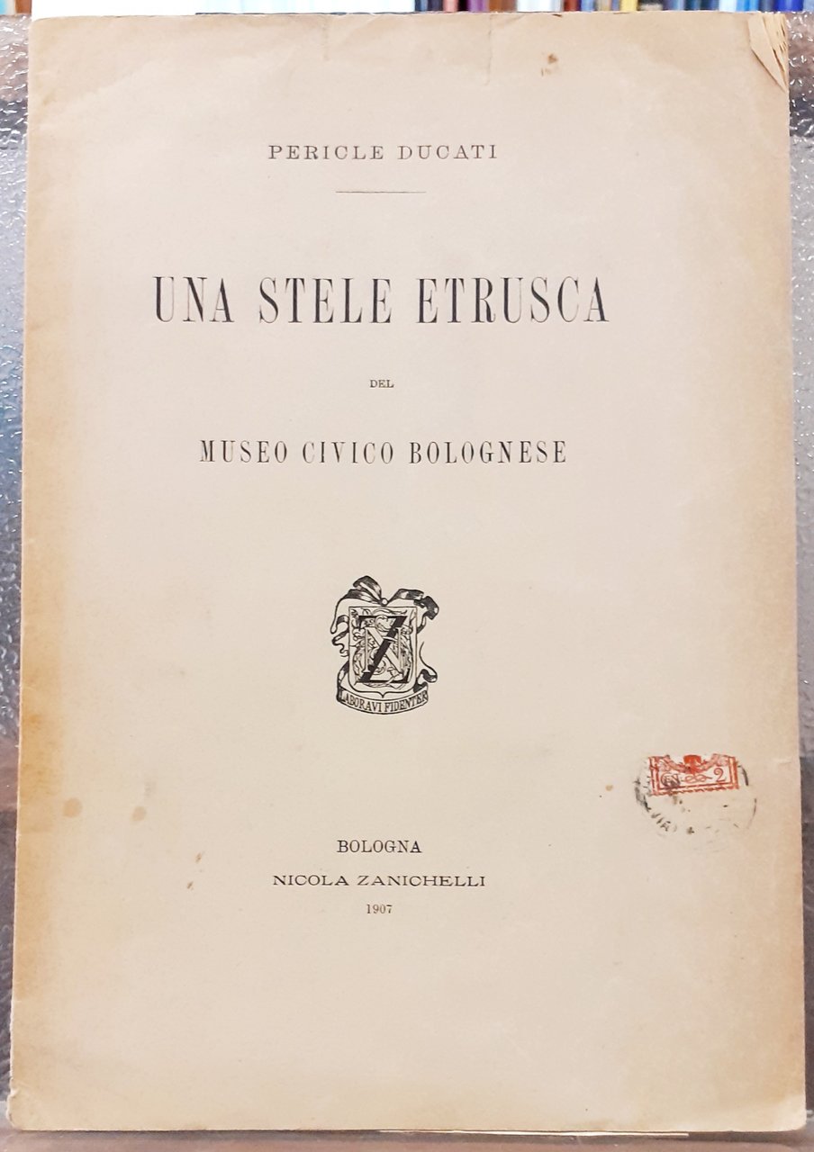 UNA STELE ETRUSCA DEL MUSEO CIVICO BOLOGNESE.,