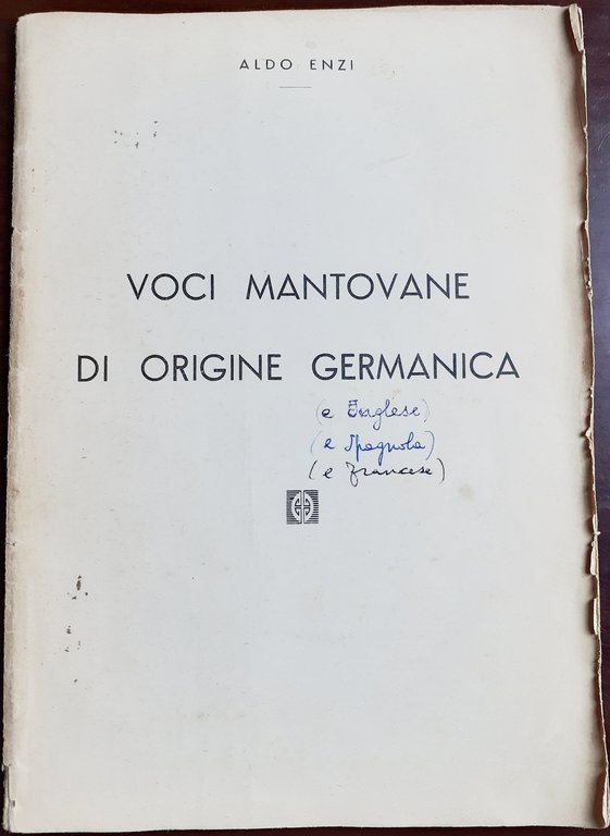 VOCI MANTOVANE DI ORIGINE GERMANICA.