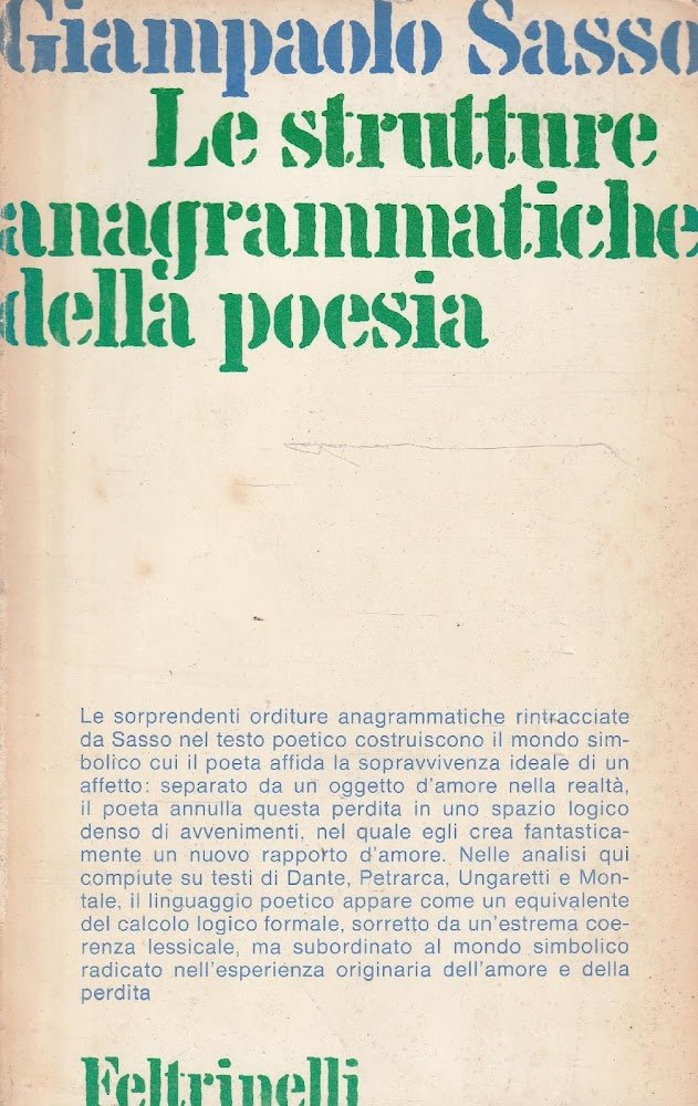 1^ edizione! Le strutture anagrammatiche della poesia