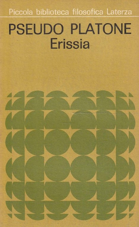1^ edizione! Psudo Platone. Erissia