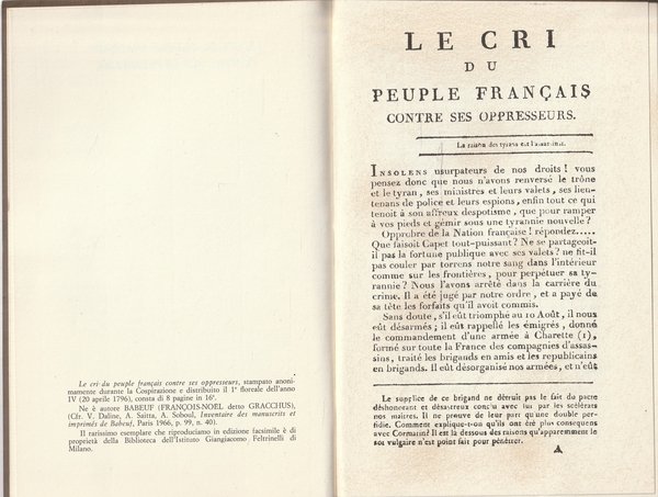 In memoria di Giangiacomo Feltrinelli - Le cri du peuple …
