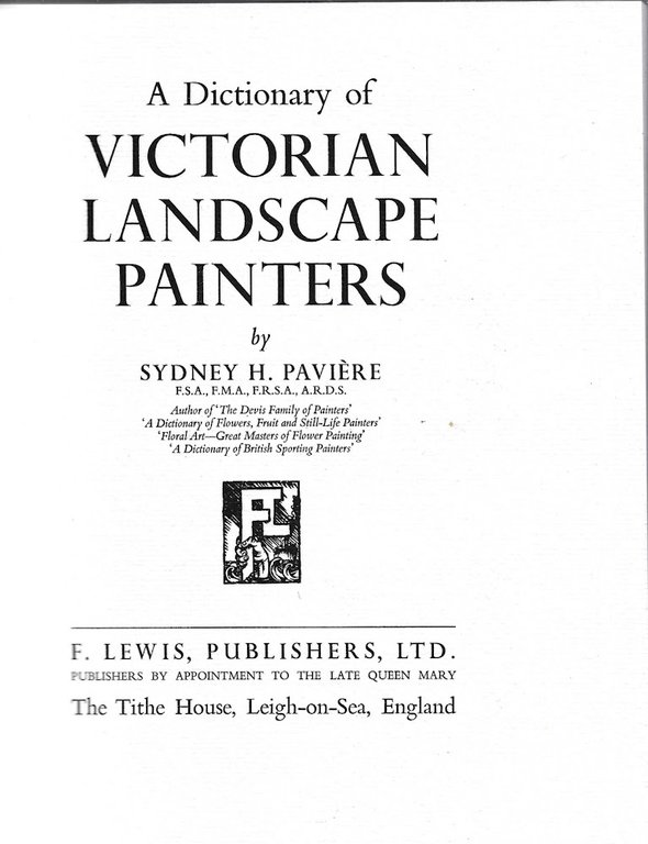 A Dictionary of Victorian Landscape Painters
