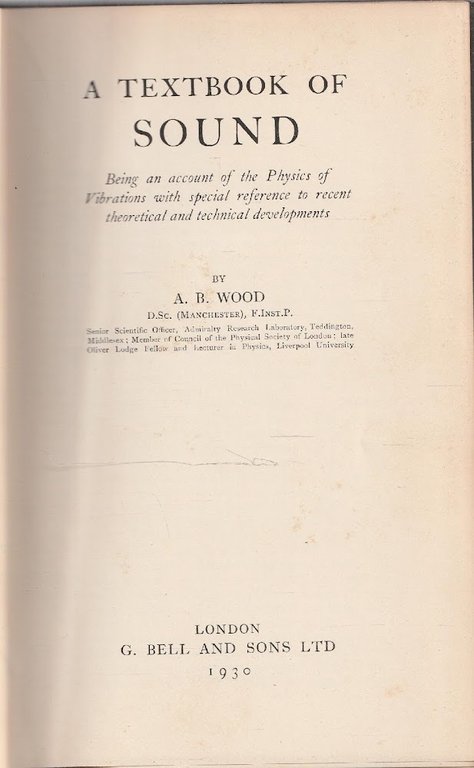 A Textbook of Sound