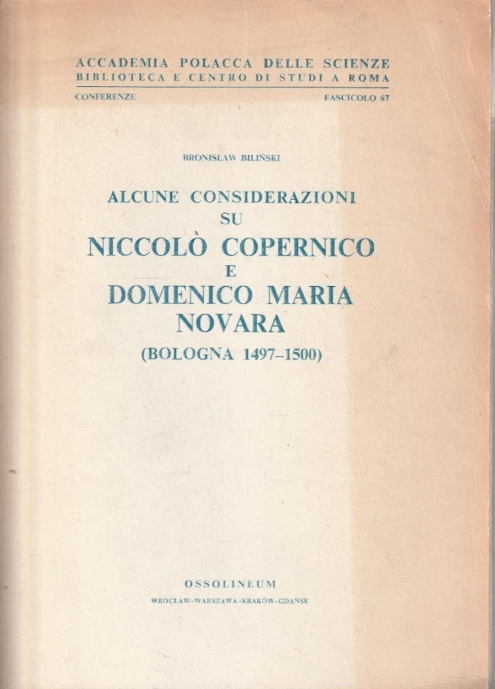 Alcune considerazioni su Niccolò Copernico e Domenico Maria Novara (Bologna …