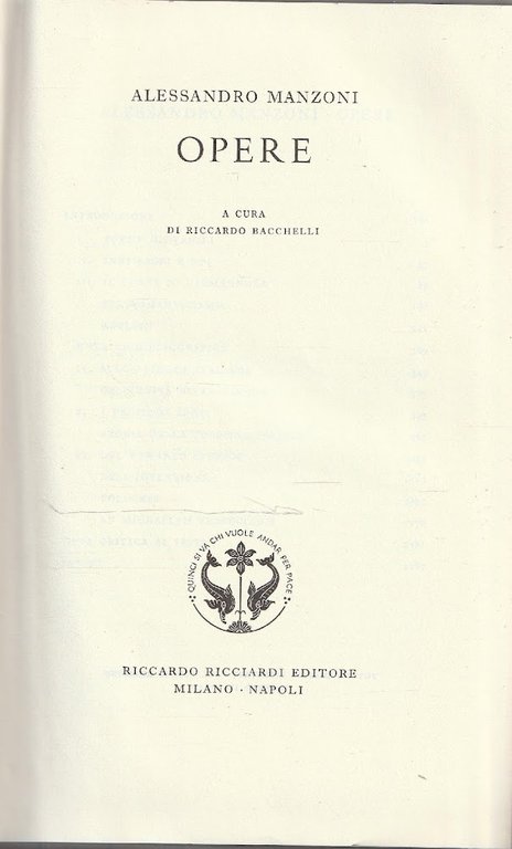 Alessandro Manzoni. Opere
