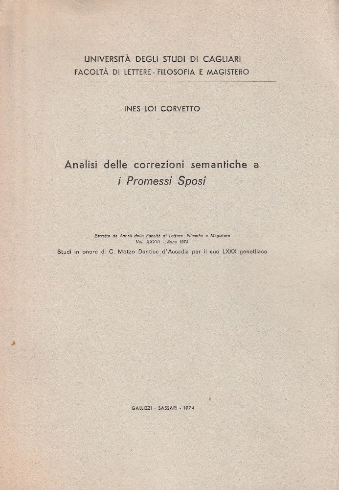 Analisi delle correzioni semantiche a i Promessi Sposi. Estratto da …