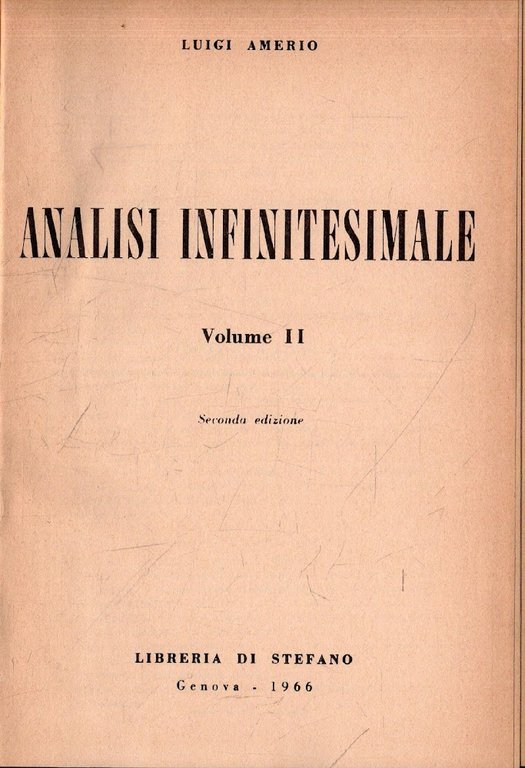 Analisi Infinitesimale I e II