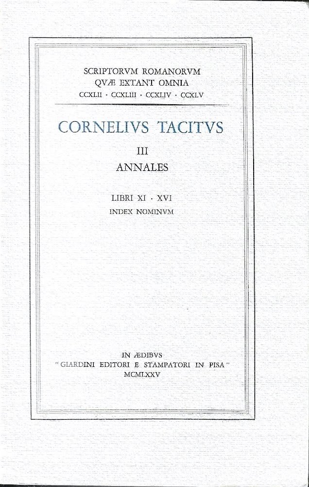 Annales - III. Libri XI-XVI. Index nominum