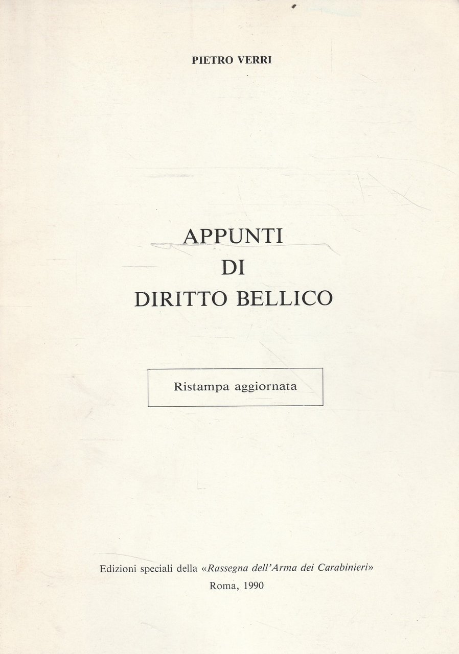 Appunti di Diritto Bellico
