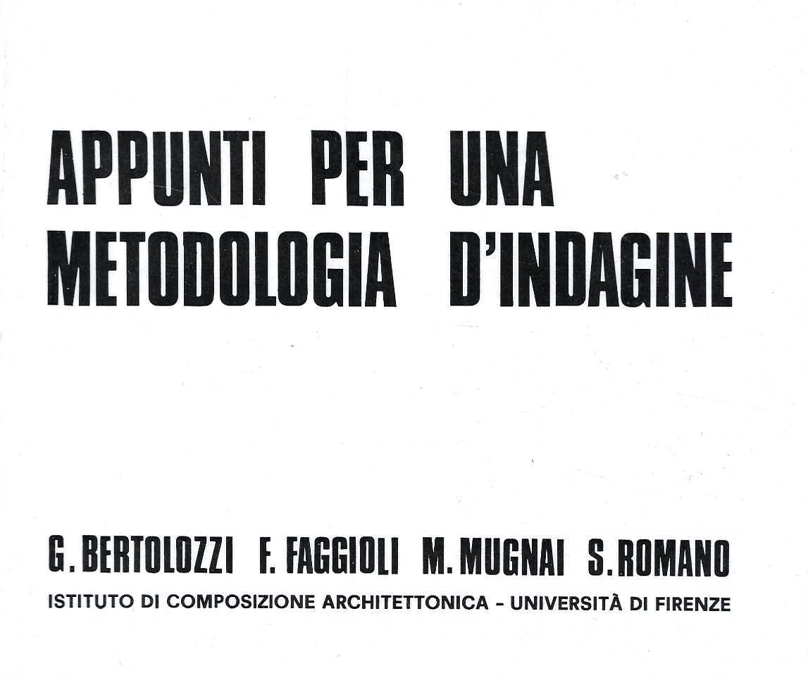 Appunti per una metodologia di indagine