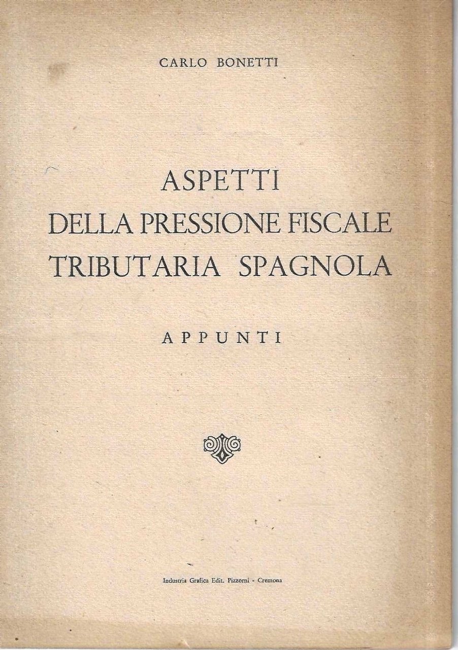 Aspetti della pressione fiscale tributaria spagnola. Appunti | Immagine principale