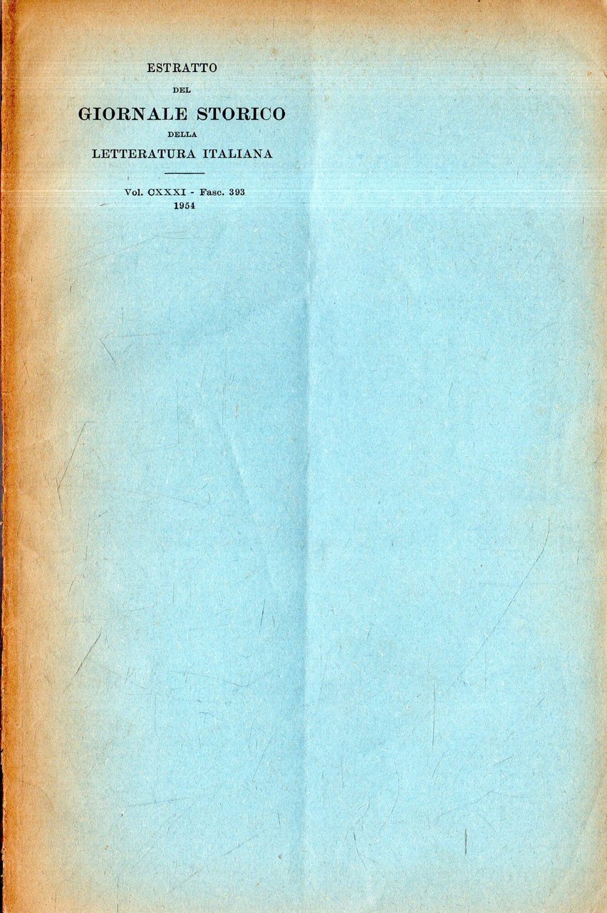 Autografato! Estratto del Giornale Storico della Letteratura Italiana