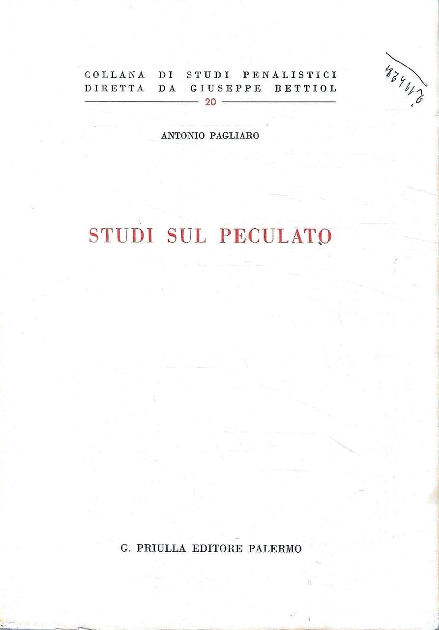 Autografato ! Studi sul peculato | Immagine principale