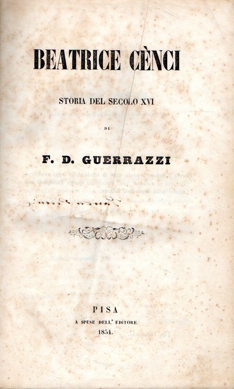 Beatrice Cènci : Storia del secolo XVI | Immagine Gallery 2