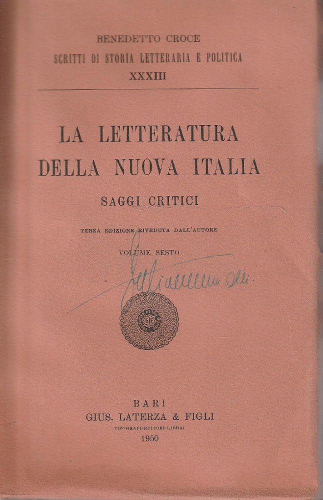 Benedetto Croce. La letteratura della nuova Italia: saggi critici