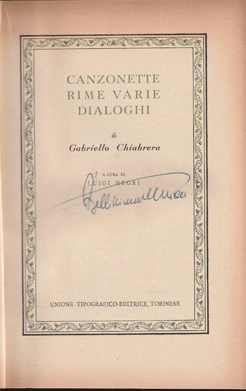 Canzonette, rime varie, dialoghi