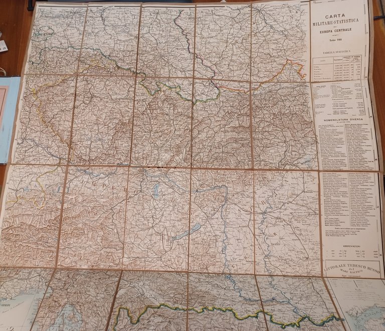 CARTA MILITARE-STATISTICA DELL'EUROPA CENTRALE. FOGLIO DEL RENO. | Immagine Gallery 3