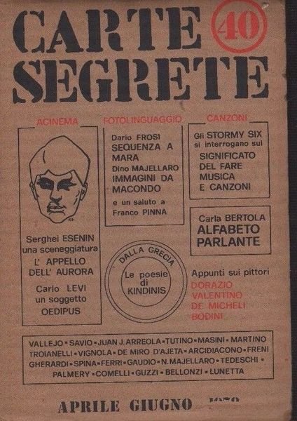 Carte segrete 40. Acinema, Fotolinguaggio, Canzoni.